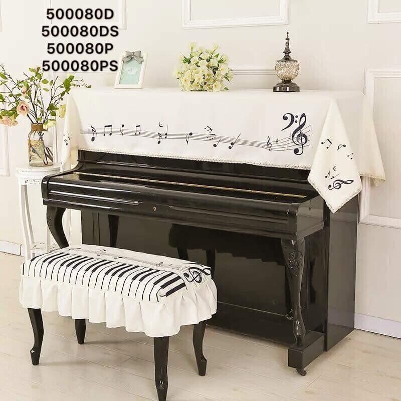 米白色音樂音符圖案布藝鋼琴套upright Piano Cover 電子琴套digital Piano Cover 可加配椅套 椅套面內有薄身夾綿質料 興趣及遊戲 音樂樂器