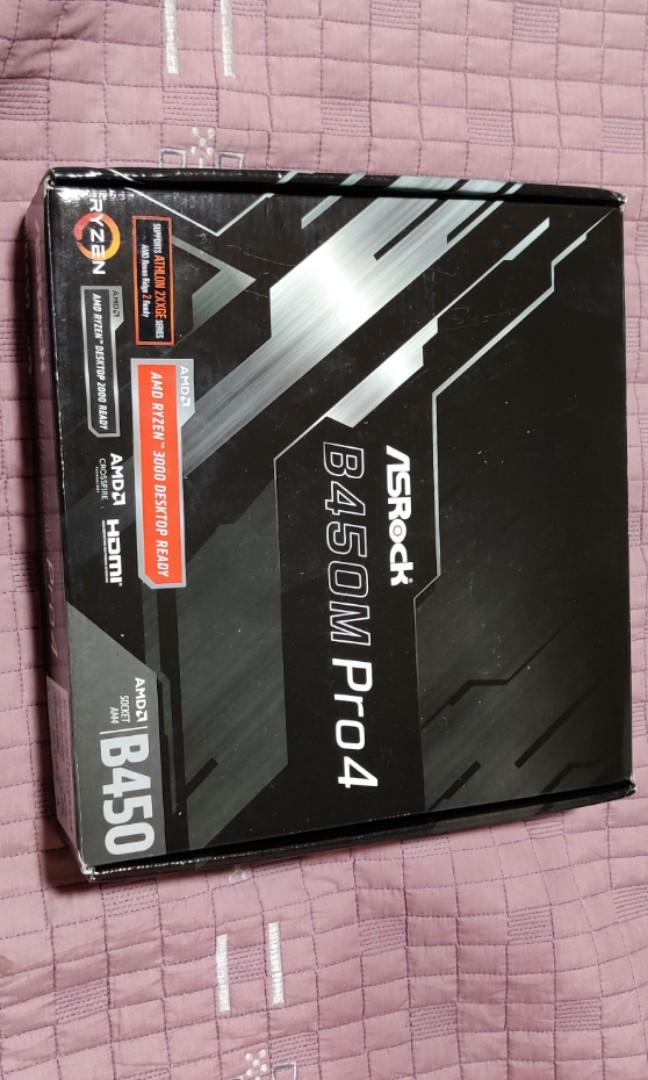 Asrock B450M Pro4 AM4 motherboard Computers Tech Parts