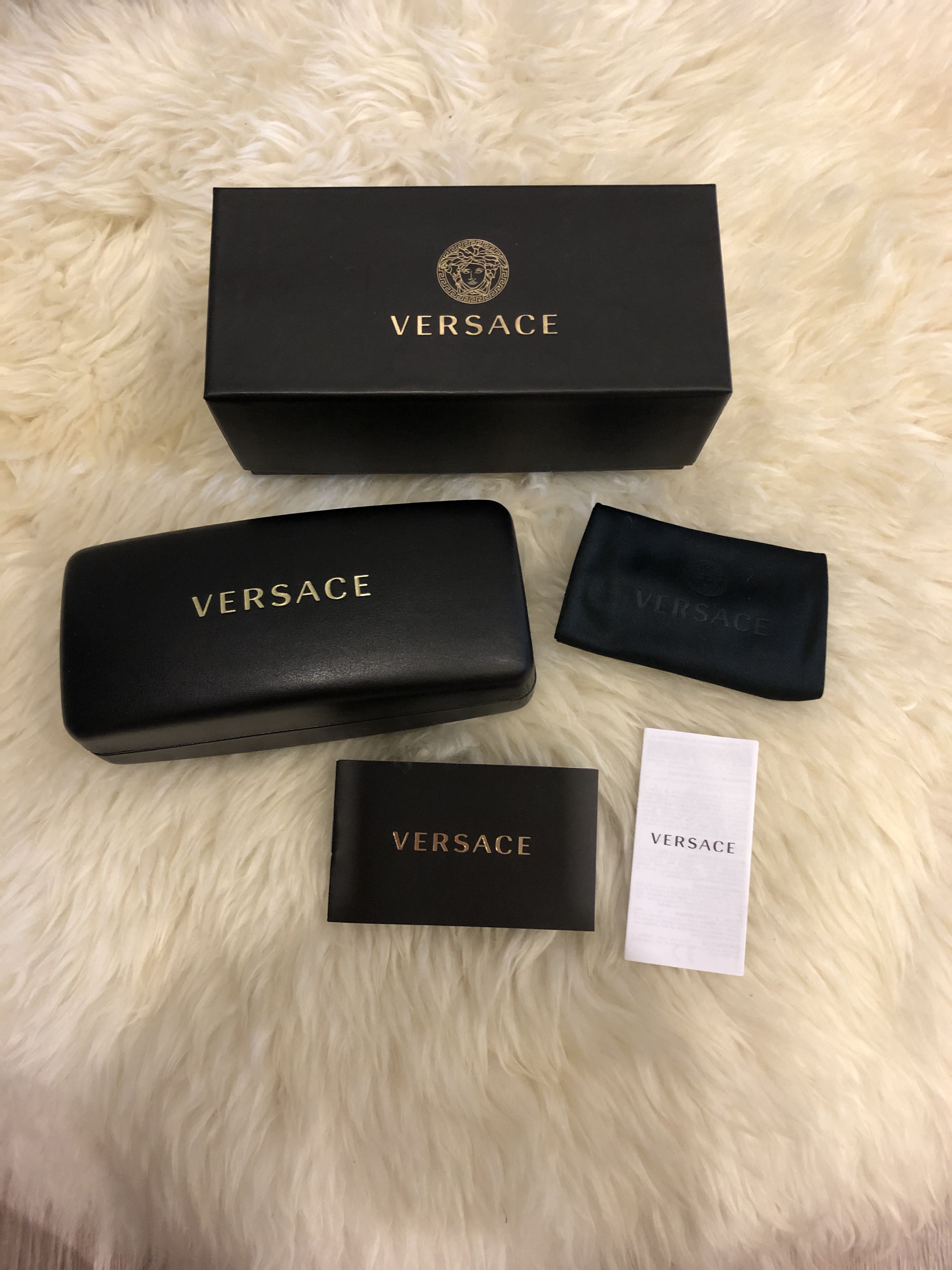 Authentic Versace sunglasses box casing leaflet and protect