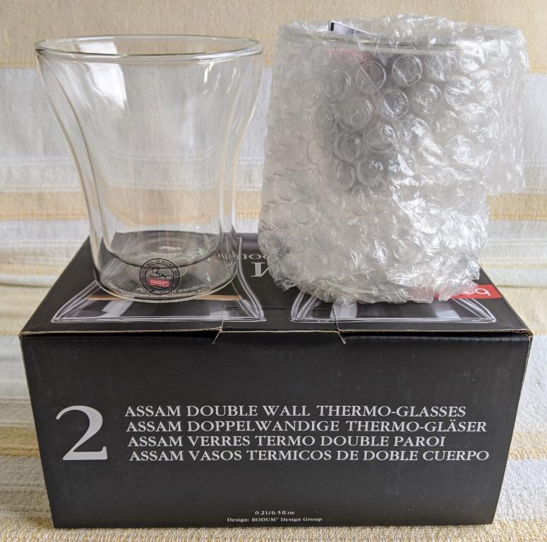bodum assam 200ml double wall glasses 2 pcs home appliances kitchenware on carousell