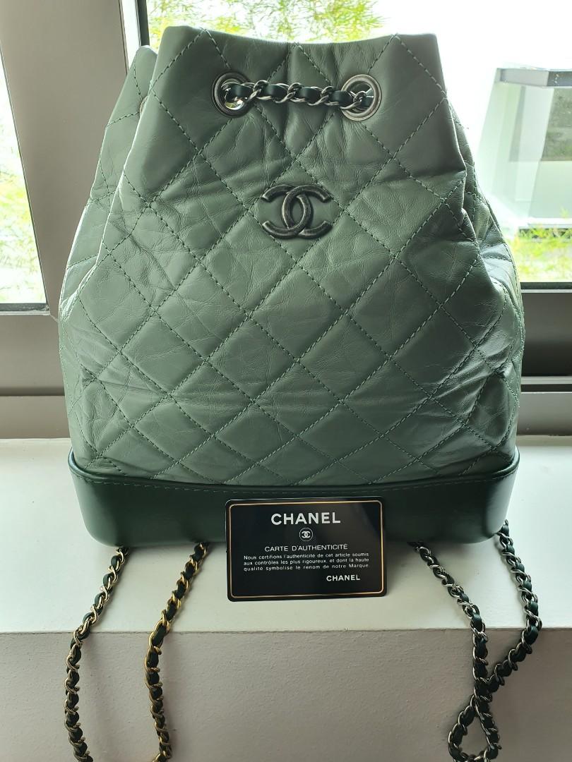 chanel green backpack