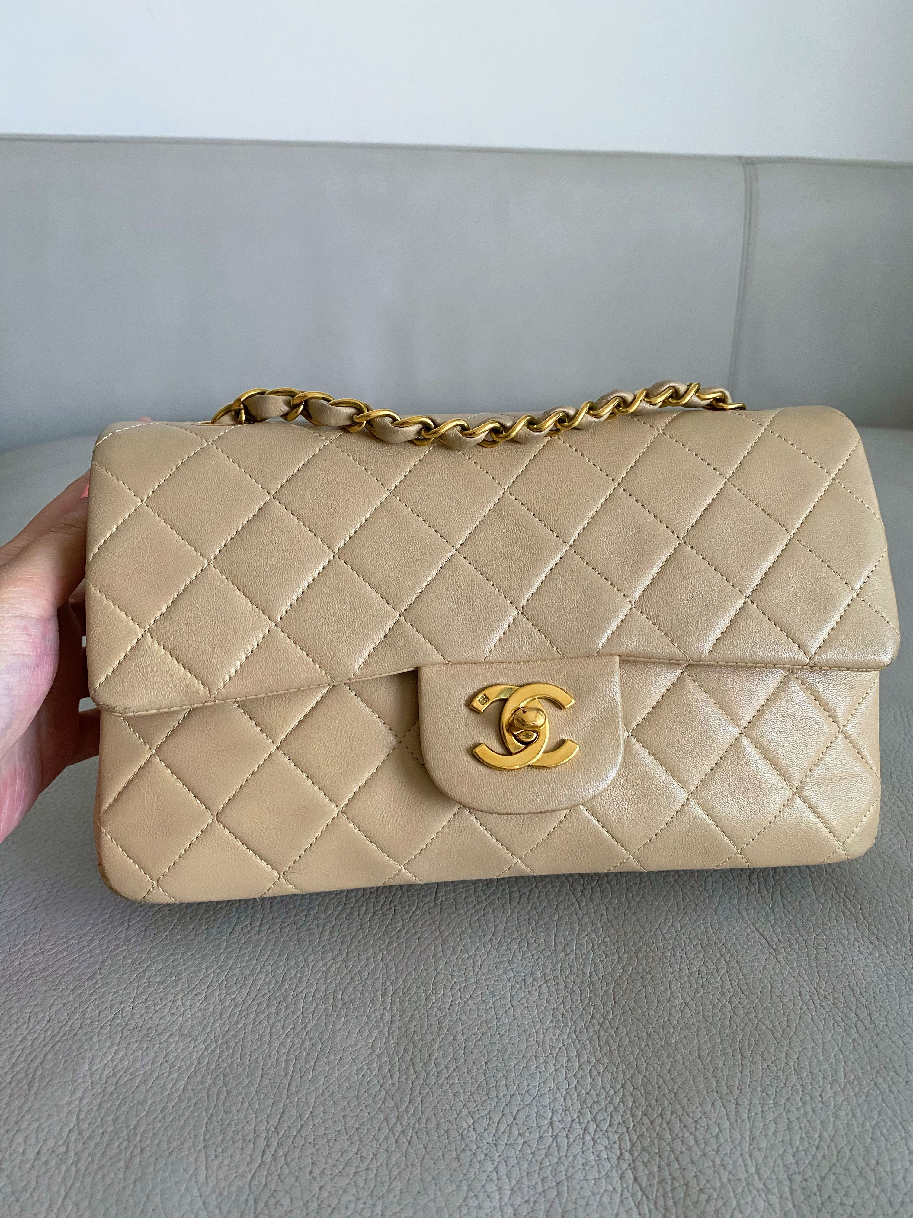 Vintage chanel bag beige clearance