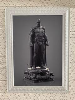 Classic Batman print on canvas with authentic wooden ornate frame