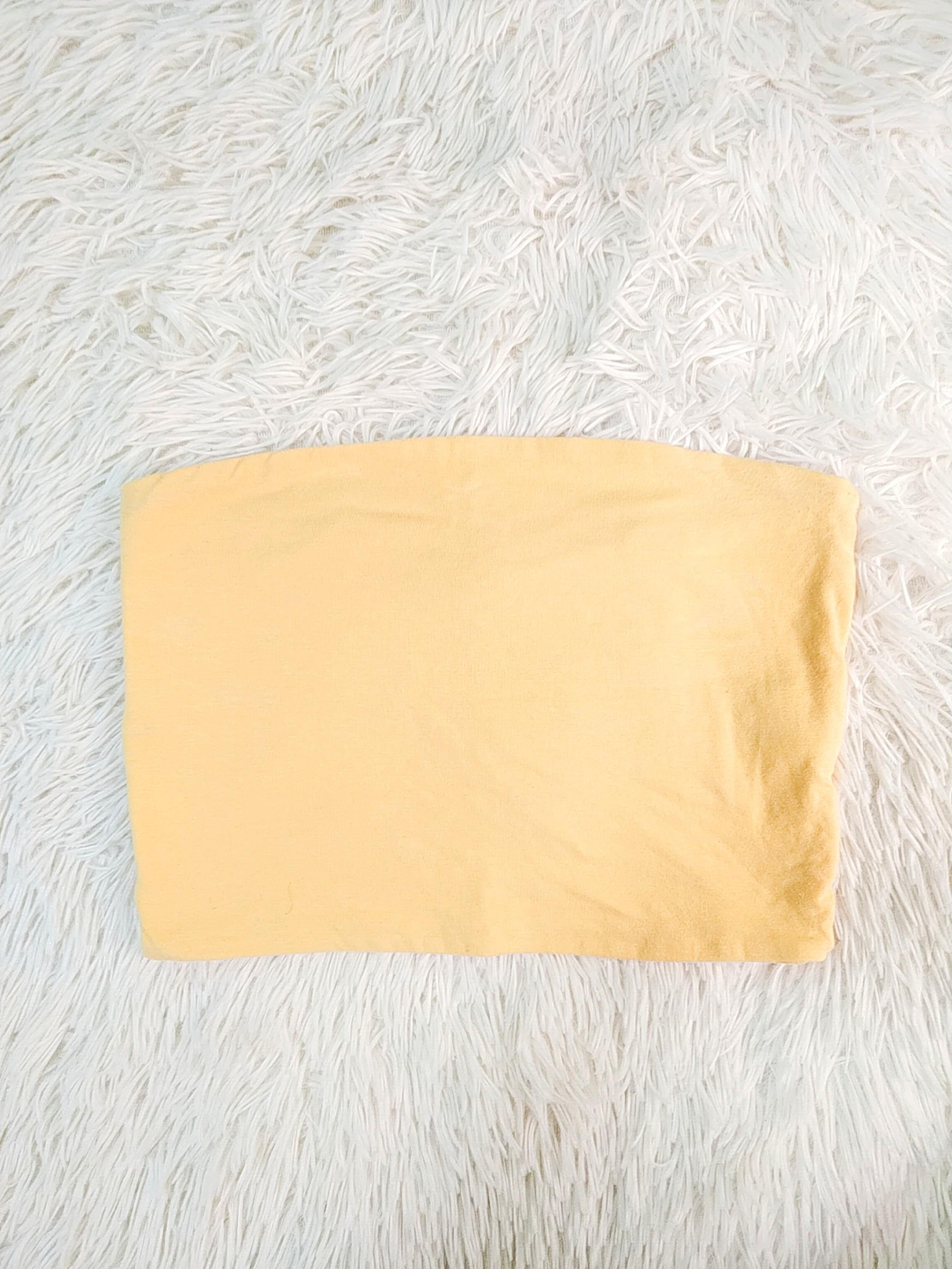 FOREVER21 pastel yellow tube top Women s Fashion Tops Sleeveless on Carousell