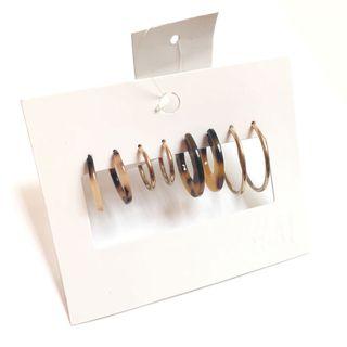 [FREE DELIVERY] H&M 4 Pairs Resin Hoop Earrings