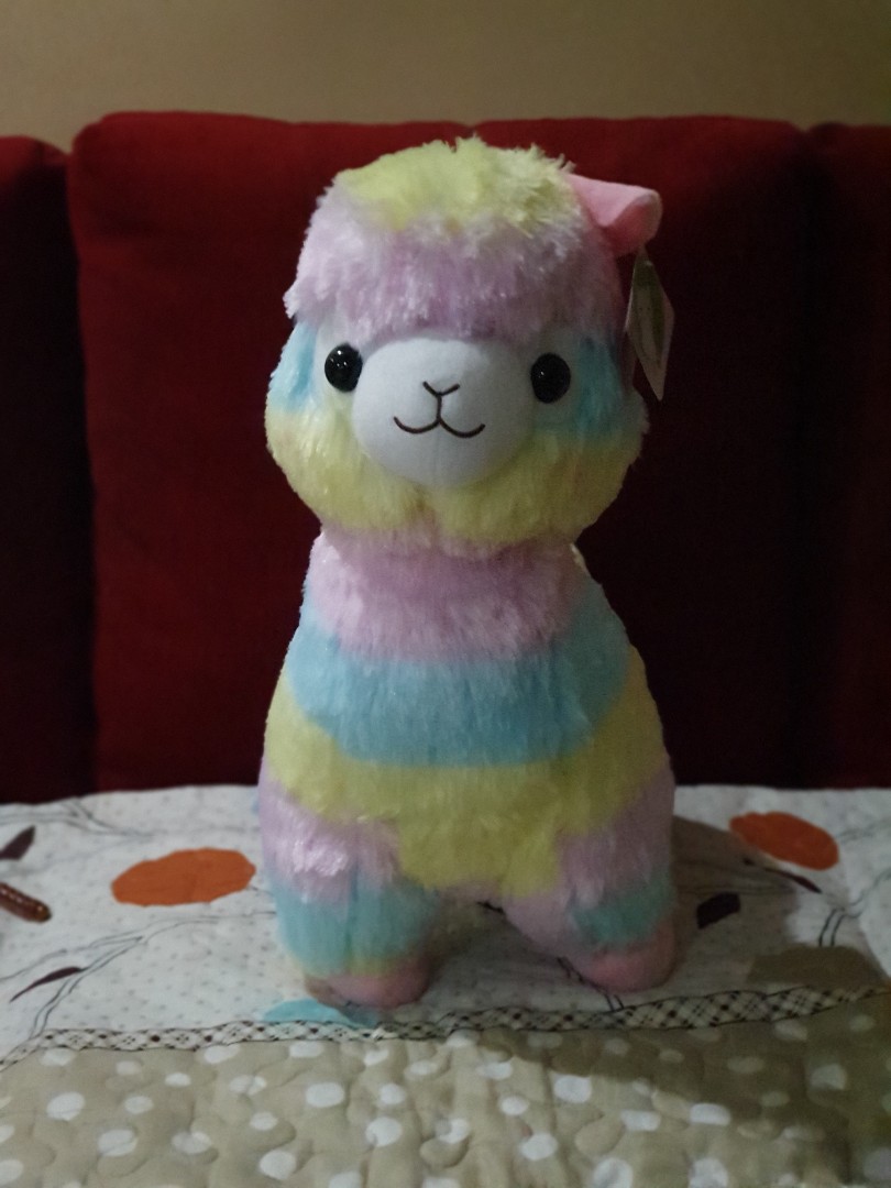 giant stuffed rainbow llama
