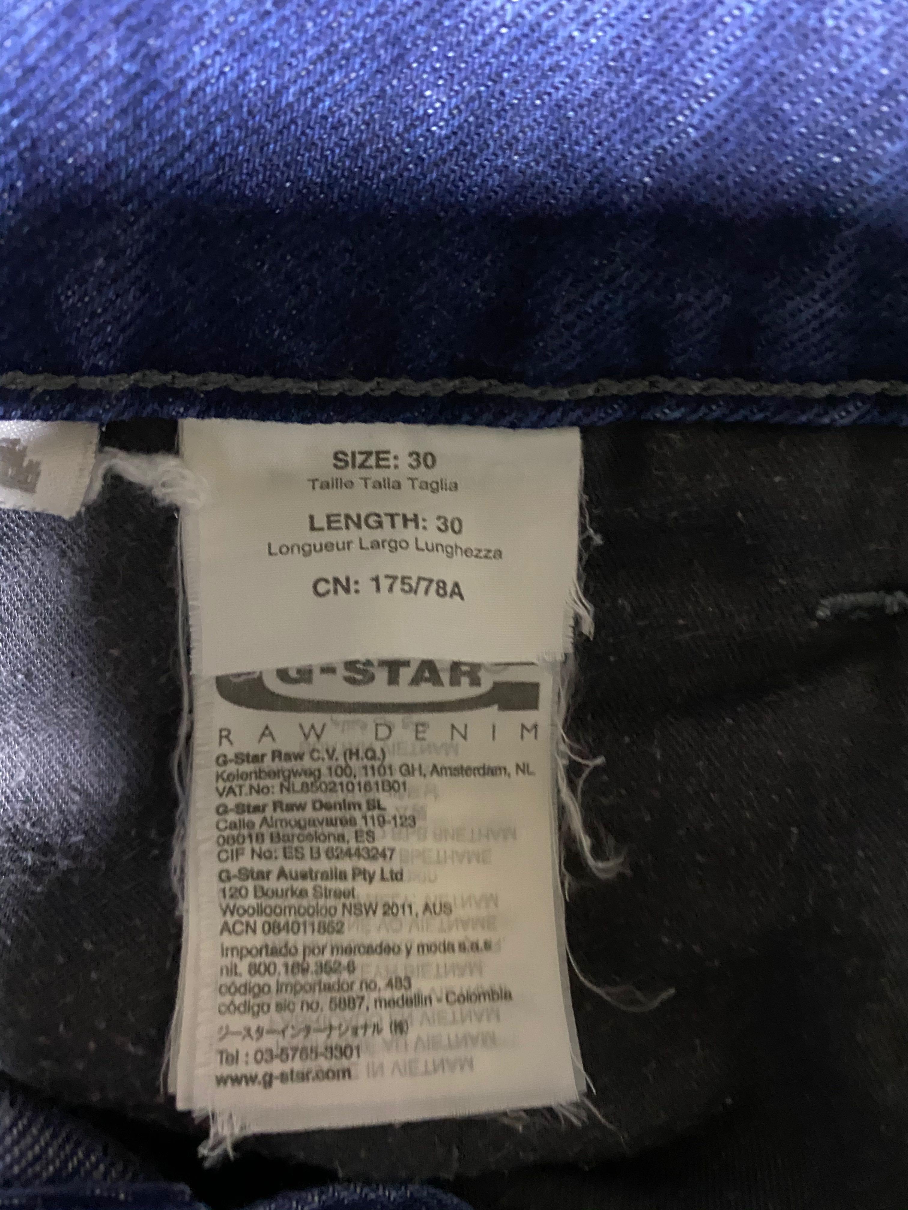 G star sale raw size chart