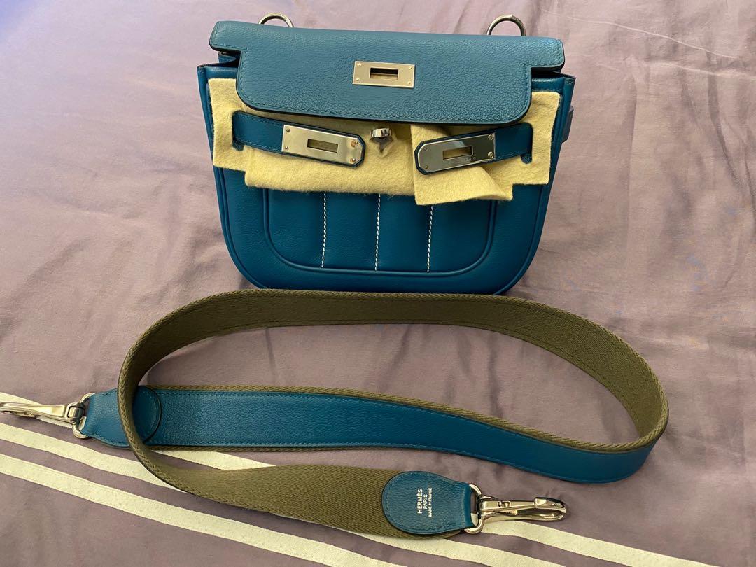 Hermes Berline Mini (Evercolor, Ciel + Gris Perl), Luxury, Bags & Wallets  on Carousell