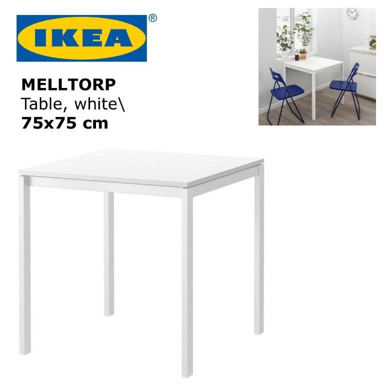 Ikea Melltorp White Table 75 X 75 Cm Desk Study Meja Murah Home Furniture Furniture On Carousell