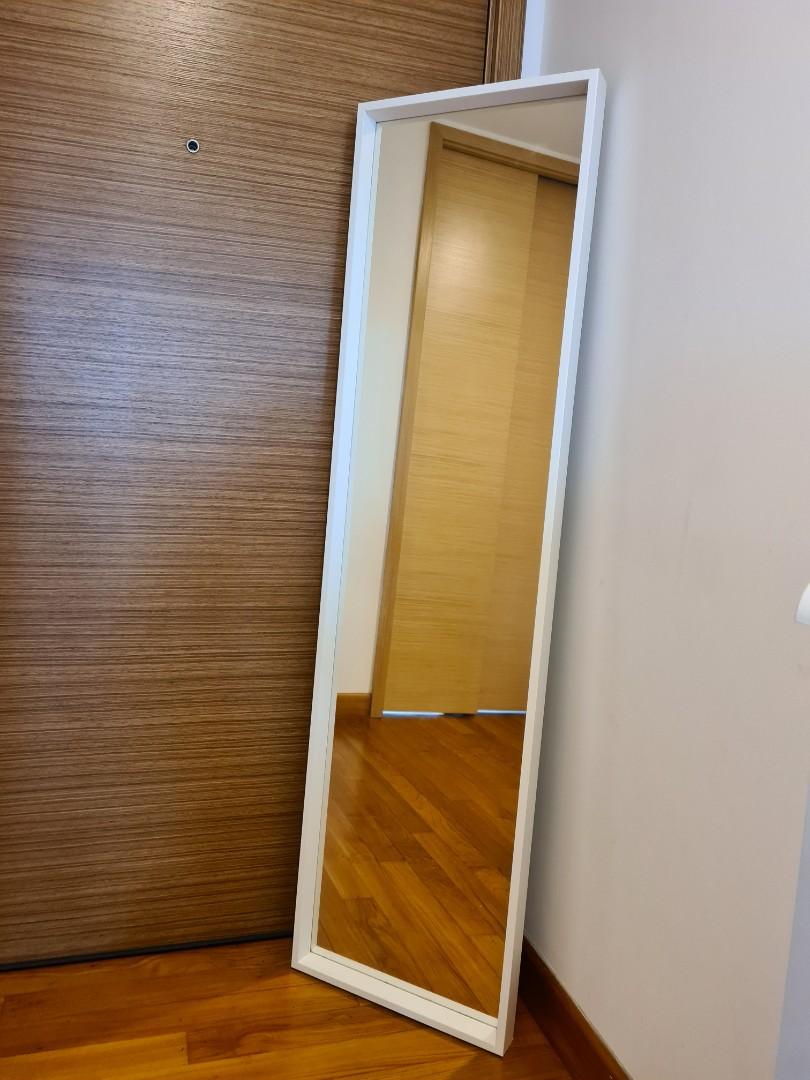 IKEA mirror Nissedal white (Used), Furniture & Home Living, Home Decor