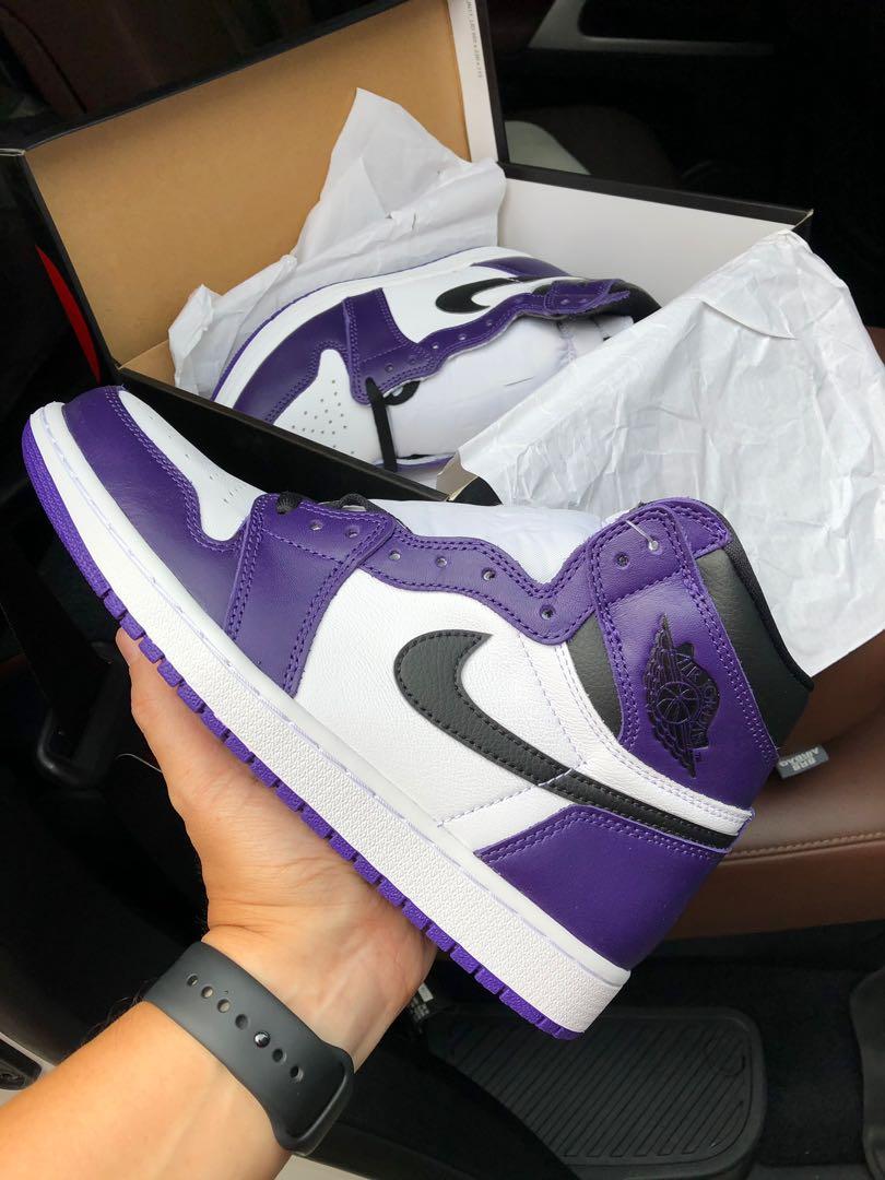 Purple and cream jordans store