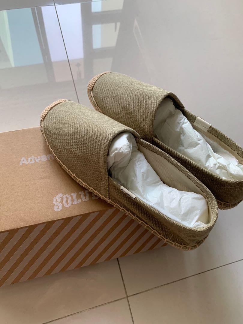 Khaki Soludos brand new Women s Fashion Footwear Flipflops and Slides on Carousell
