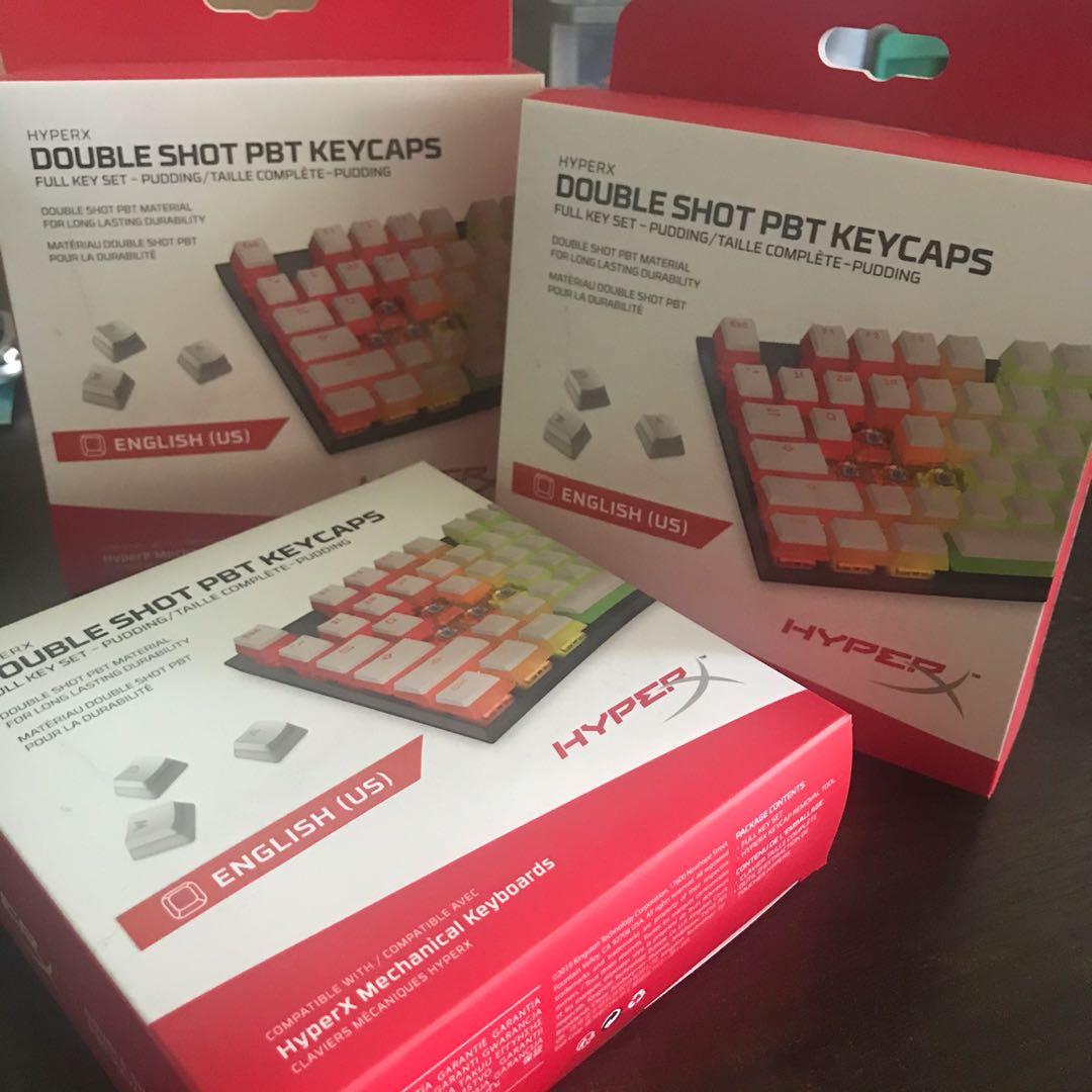 Kingston HyperX PBT Pudding Keycaps (White), Electronics, Computer