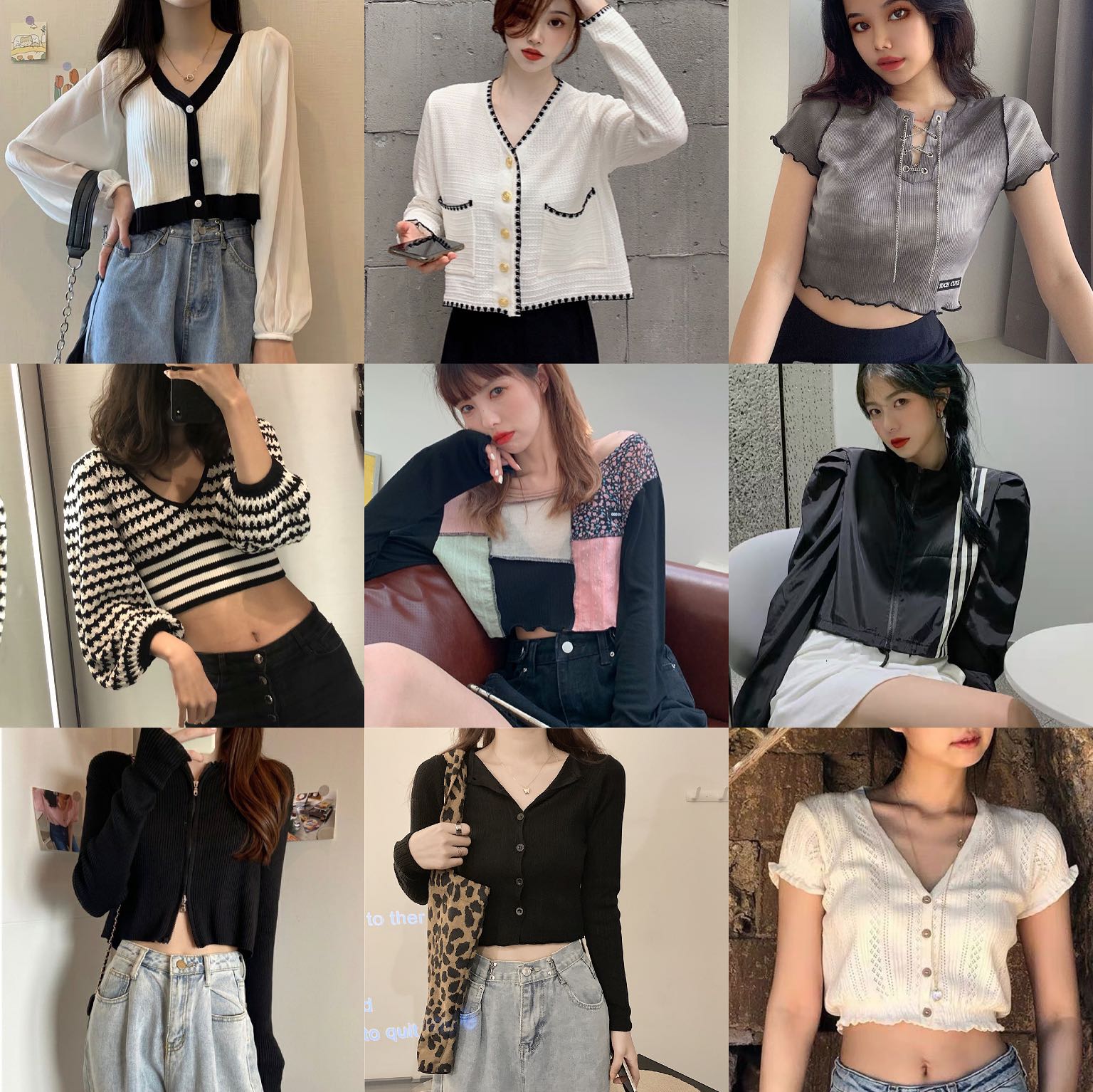 Korean crop top ulzzang knitted top korean crop cardigan knitted cardigan ,  Women's Fashion, Tops, Other Tops on Carousell