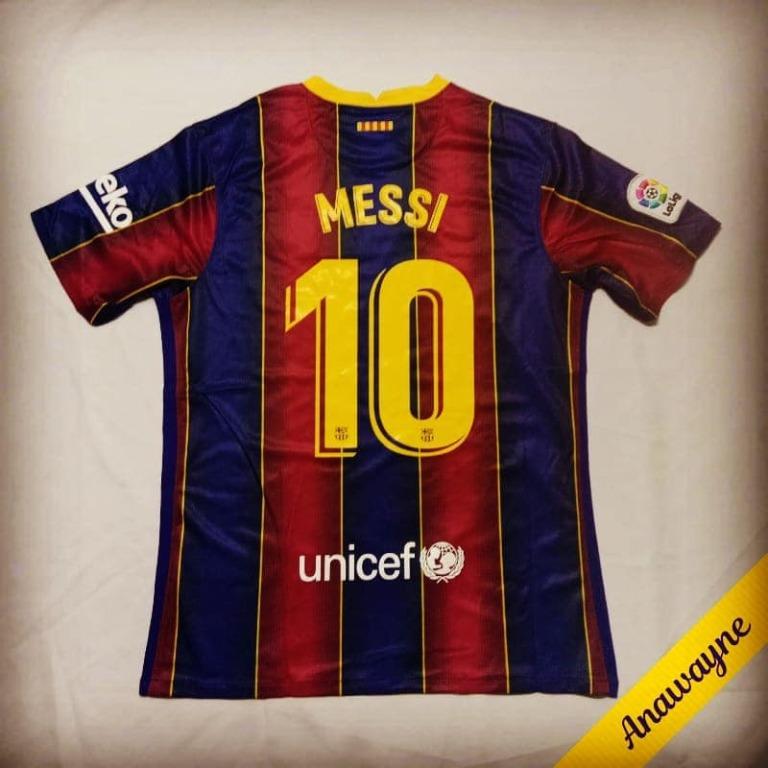 Large MESSI Barcelona Home Kit 20/21 Football Soccer Jersey rakuten ...