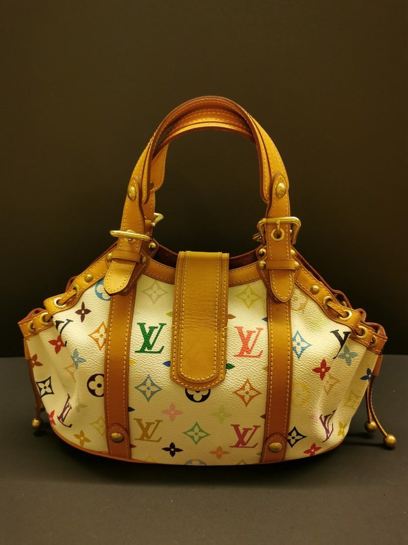 Louis Vuitton Limited Edition White Monogram Multicolor Theda GM Bag -  Yoogi's Closet