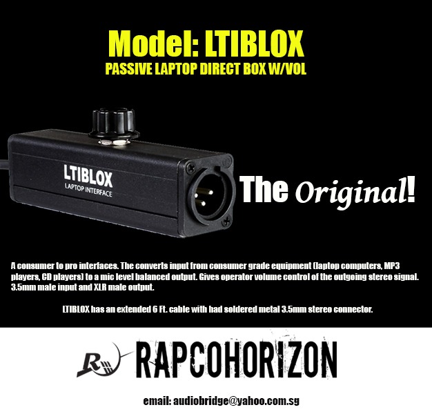 Rapco Horizon LTIBLOX LAPTOP DI BOX. ELMINATE/ REDUCE NOISE AND BUZZ ...