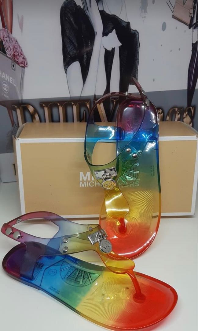 michael kors flat jelly sandals