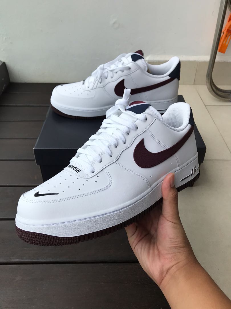 maroon and white air force ones