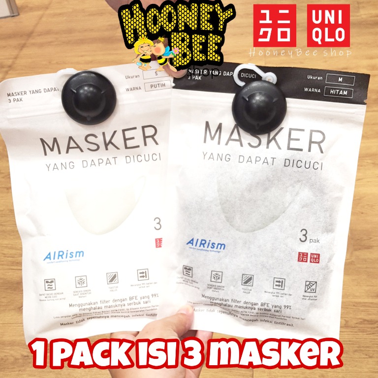Original Uniqlo Masker Kain Uniqlo 1 Pack Isi 3 Masker Bisa Dicuci Fesyen Wanita Aksesoris Di Carousell