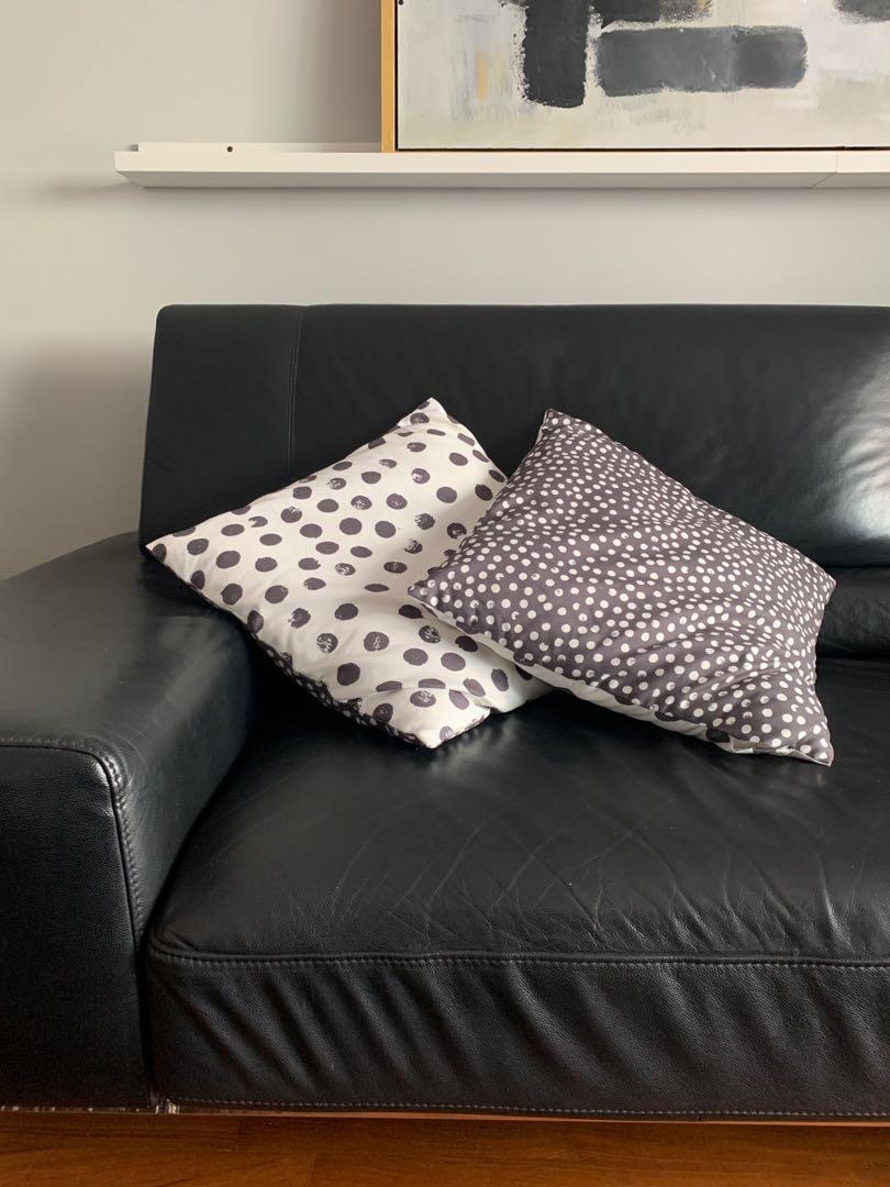 Polka Dot Cushions Furniture Home Decor Cushions Linen On Carousell