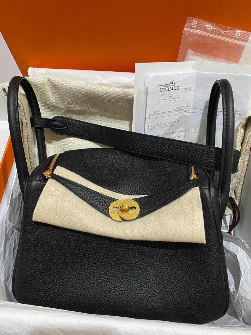Pre-owned] Hermes Lindy 26 swift stamp C with rodeo
