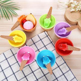 [Ready Stock] Kids Baby Ice Cream Bowl Snacks Porridge Fruit Dessert Cup Bowl