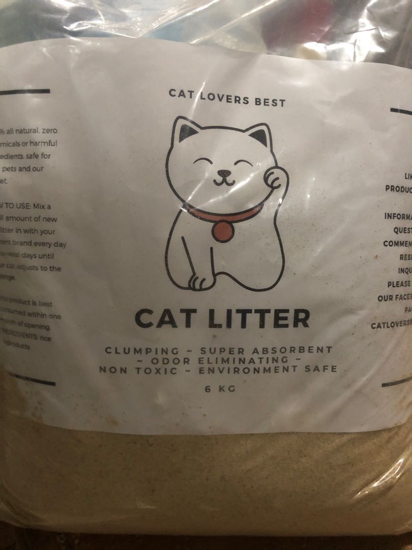 Rice Bran Cat Litter Pet Supplies Homes Other Pet Accessories On Carousell