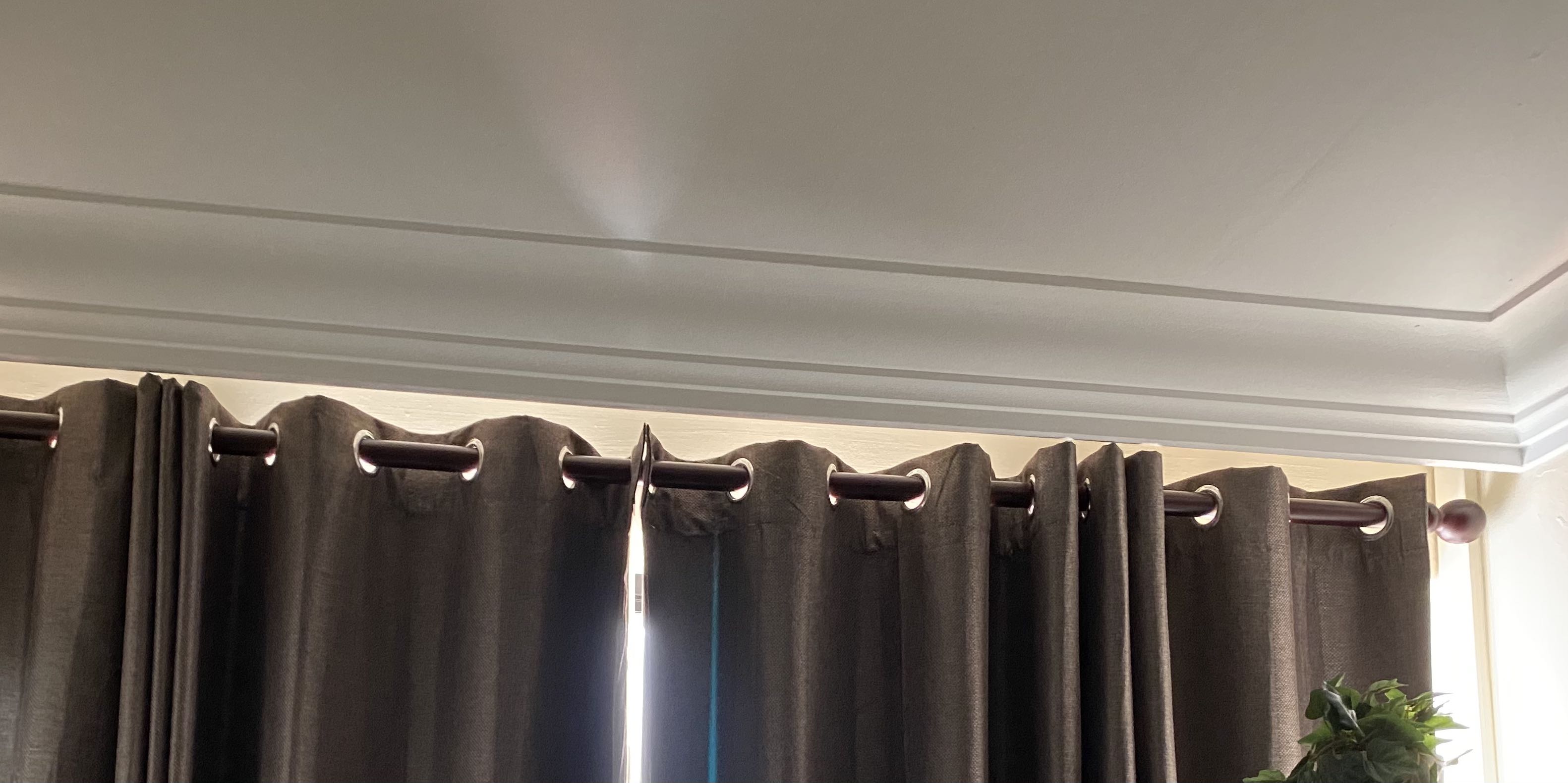 Spotlight Curtain Rod 200cm Mount Brackets Walnut Colour Furniture Home