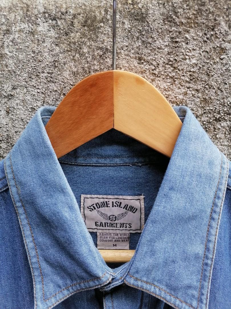 Stone island denim shirt store