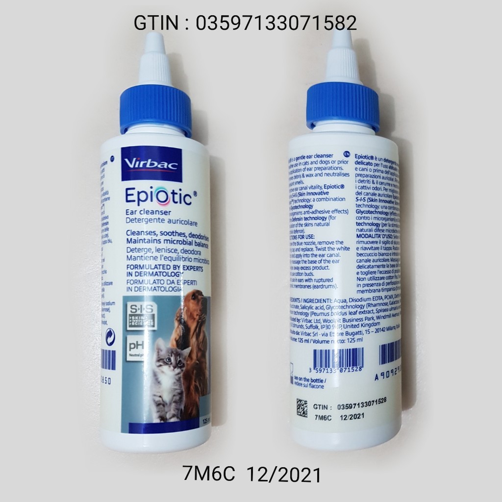 Virbac epiotic ear cleaner for best sale cats and dogs 125ml