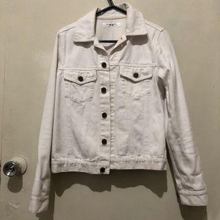 white jean jacket with patches