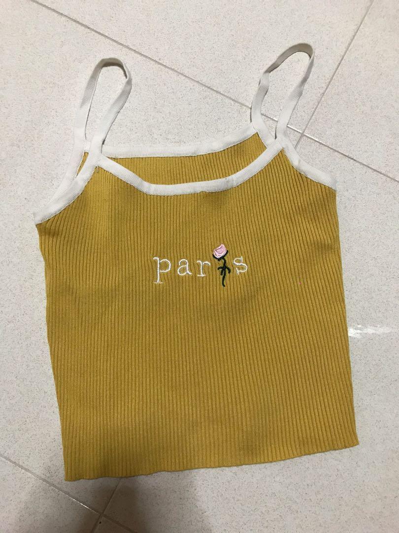 yellow spaghetti strap top