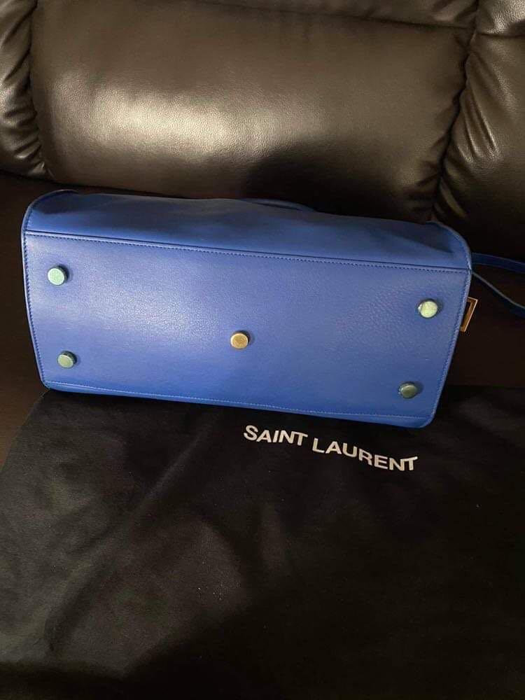 YSL Cabas Monogram Blue BABY SIZE, Luxury, Bags & Wallets on Carousell