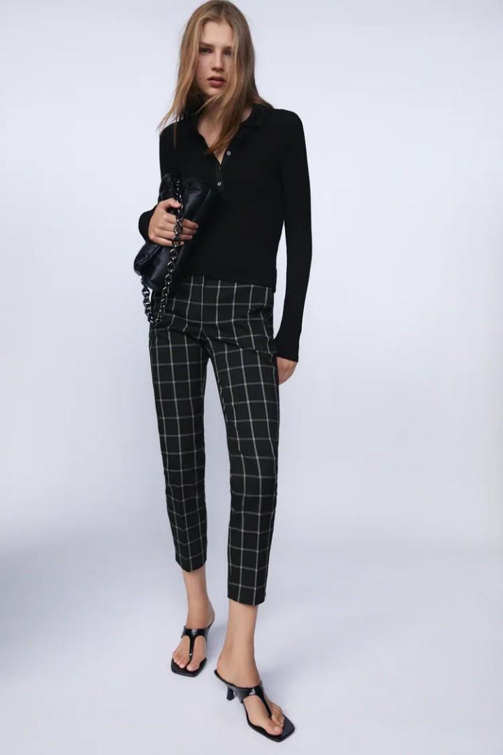 Zara Jogger waist Plaid Pants (Category: Other Bottoms) located in Baguio. Submitted by baguiogurl (Listing ID 1037763720, Image 2). Description: ❣excellent condition ❣size 28, high rise,length 35 inches, pls measure from pusod.