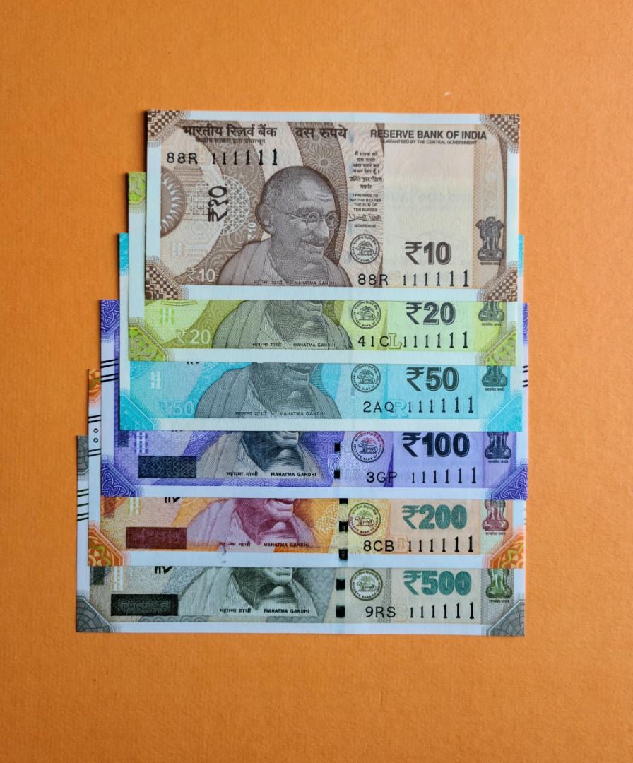 111111 India rupee 6 design s. (Category: Currency) located in Manila. Submitted by fancy.collection (Listing ID 1037987100, Image 3). Description: India UNC beautiful notes set payment by PayPal or Western Union, shipping by Hong Kong post registered post..