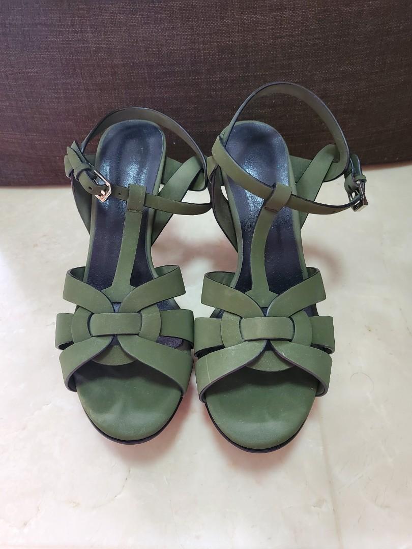 Army Green / Dark Green Strappy Heels 