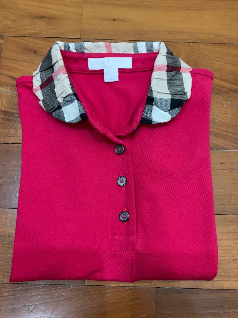 Burberry polo cheap shirt kids pink