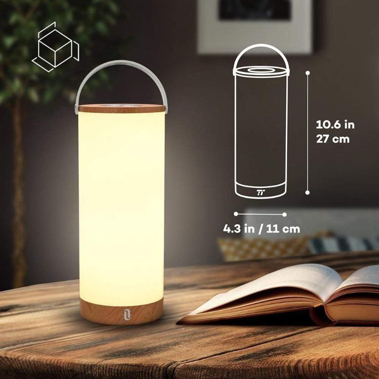 Taotronics rechargeable touch sensor bedside lamp led table lamps for bedroom with hot sale internal battery up to 110 hours operation
