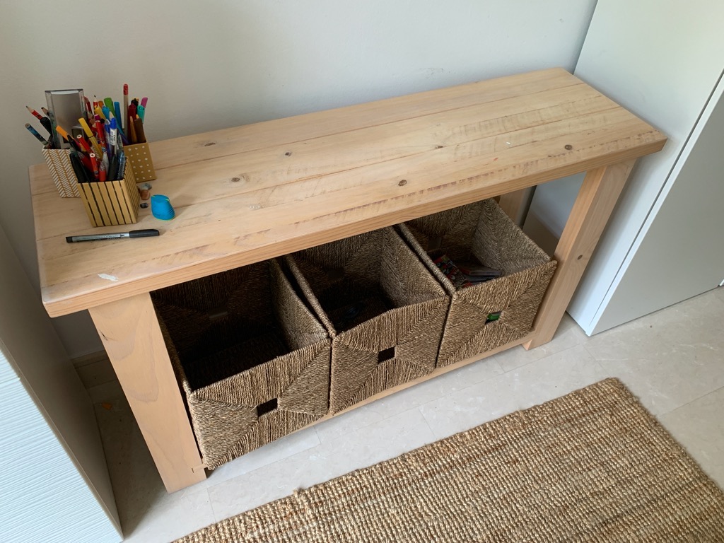 Console table solid pine wood