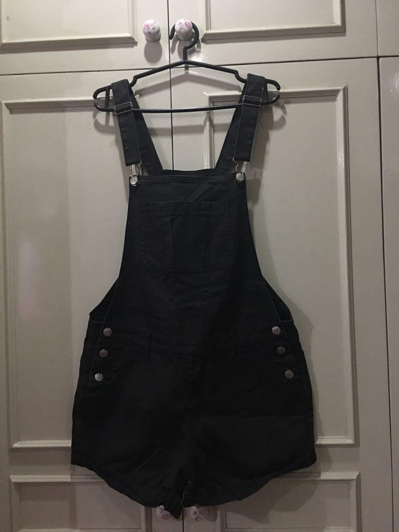 black cotton overalls
