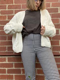 Cotton on white cable knit cardigan size XS A