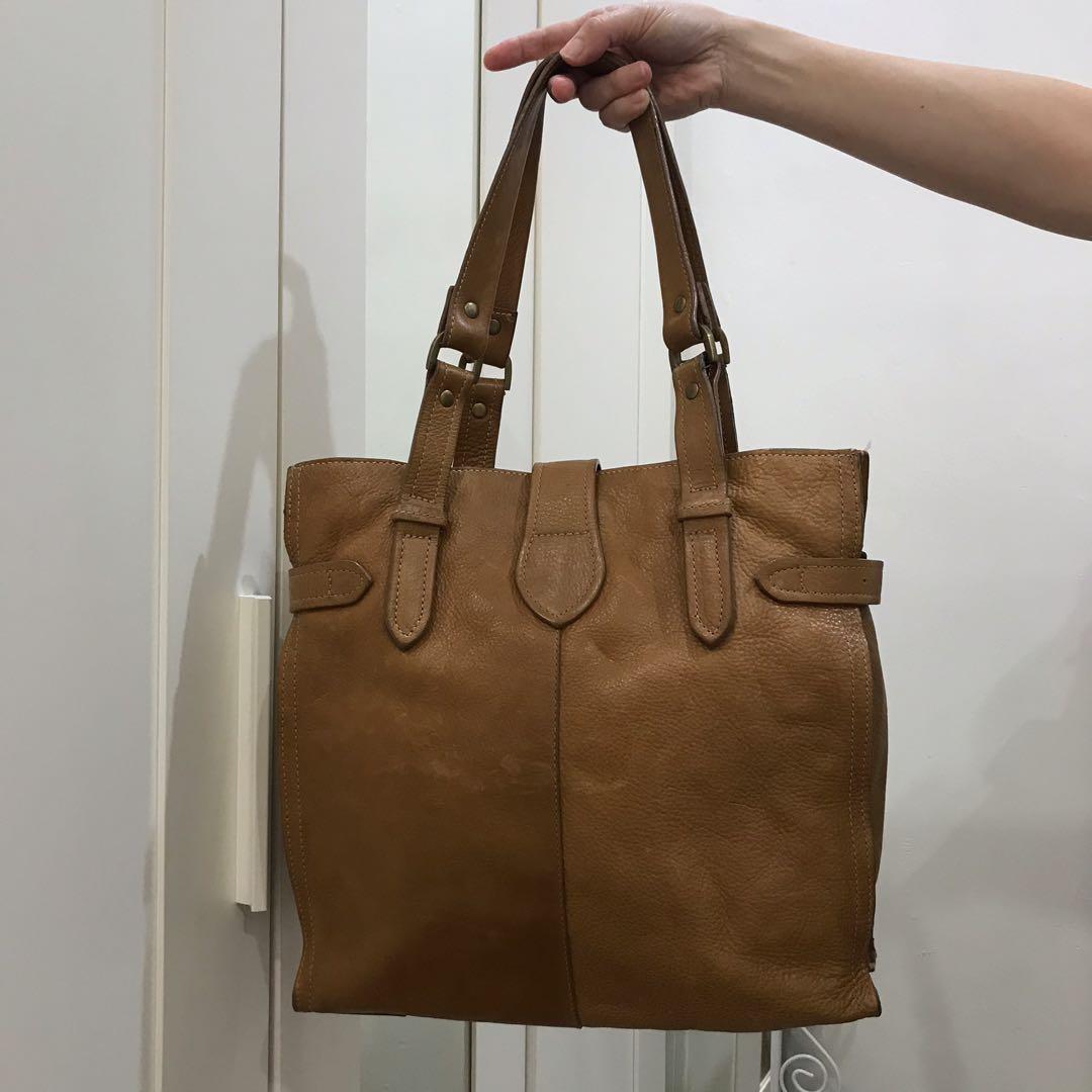 Country road shop leather tote bag