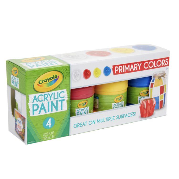 Crayola Acrylic Paint Set (Primary Colors), Hobbies & Toys, Books
