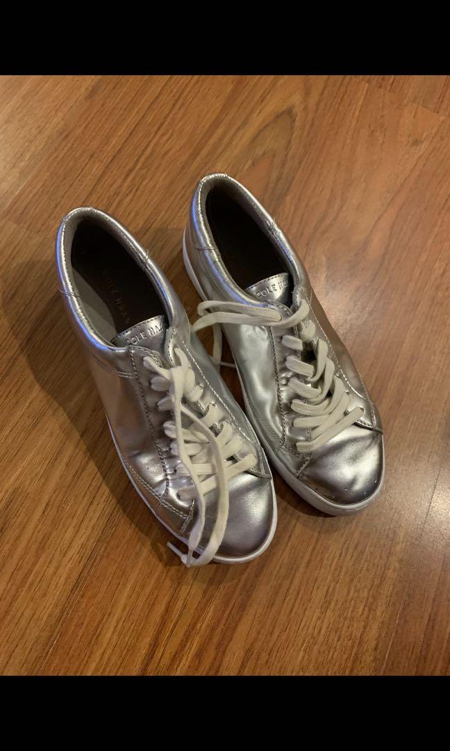 cole haan silver sneakers