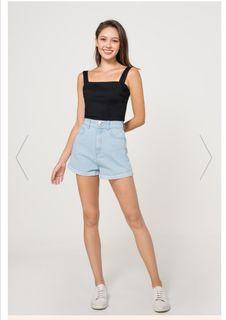 Fayth Rei Form Fitted Crop Top in BLACK