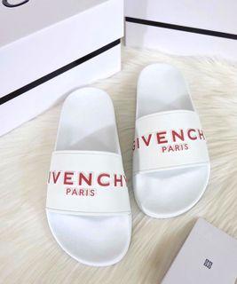 Givenchy White Red Slides Size 38 Slippers BRAND NEW