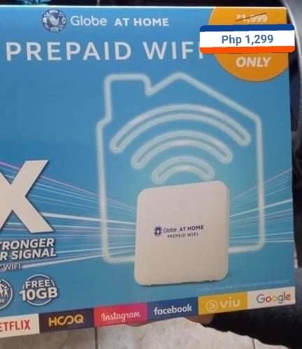 globe home wifi (Category: Networking) located in Cebu City. Submitted by monsterheart (Listing ID 1037874295, Image 3). Description: 1999 before now 1299 only with free 10gb :).