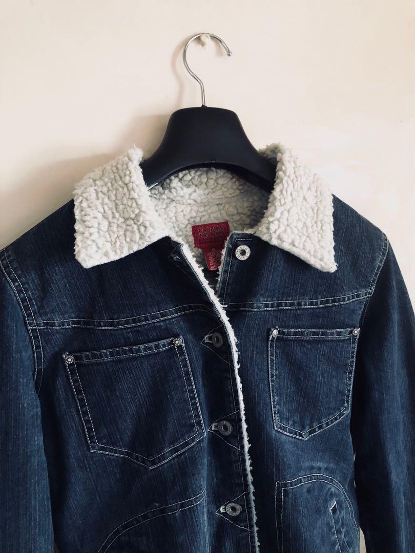 GUESS Sherpa Jacket, Women's Fashion, Coats, Jackets and Outerwear on Carousell