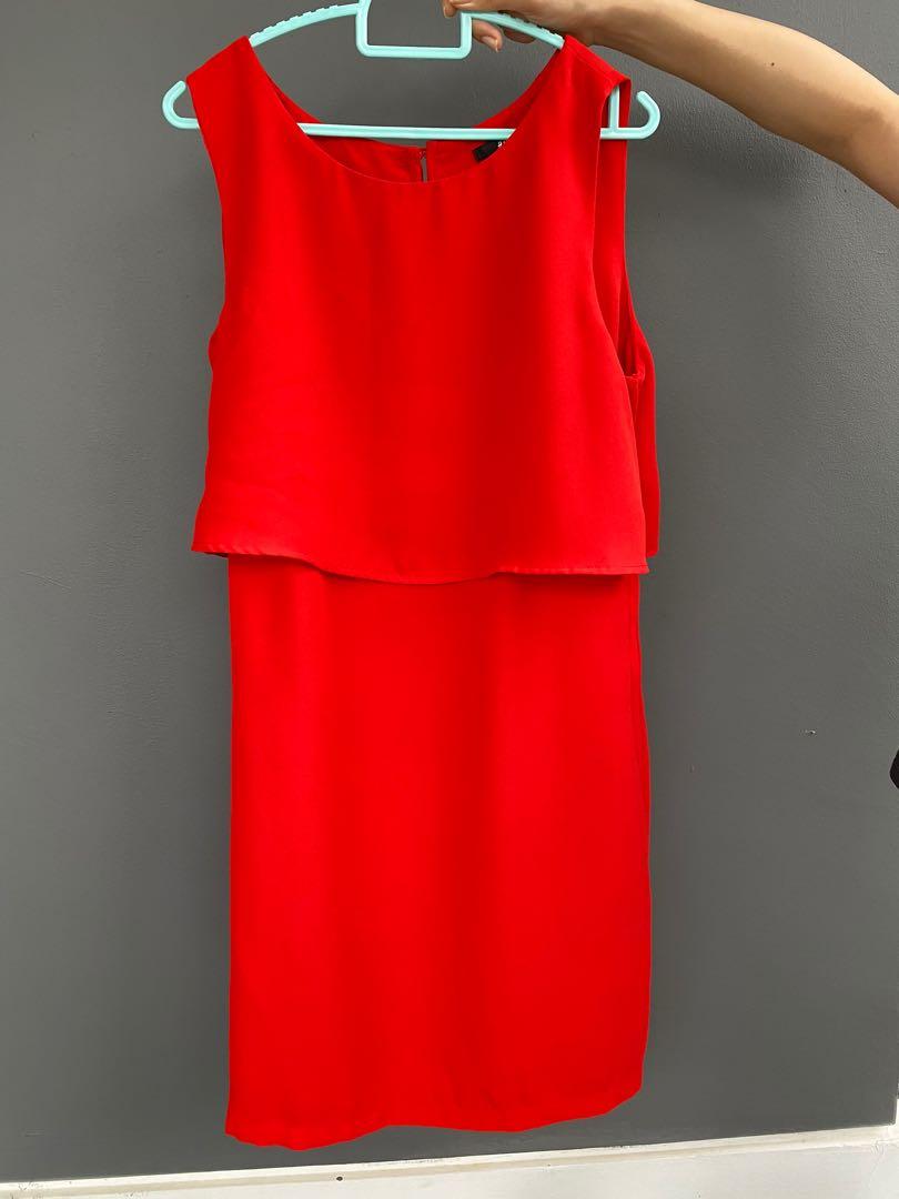 H ☀ M Red Dress, Women's Fashion ...